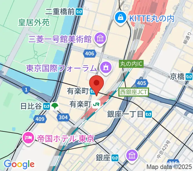 有楽町よみうりホールの地図