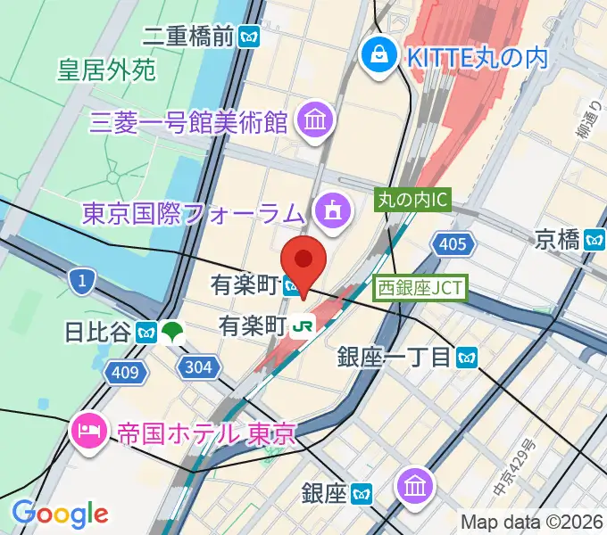 有楽町よみうりホールの地図