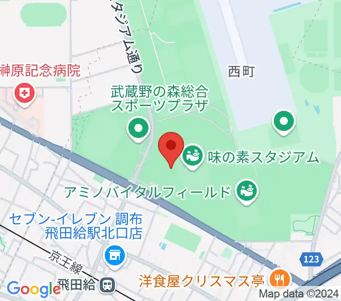 味の素スタジアムの地図