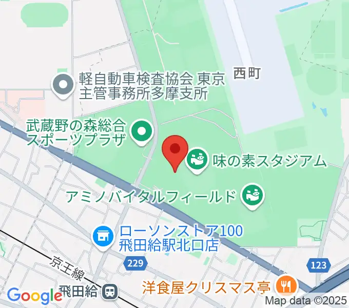 味の素スタジアムの地図