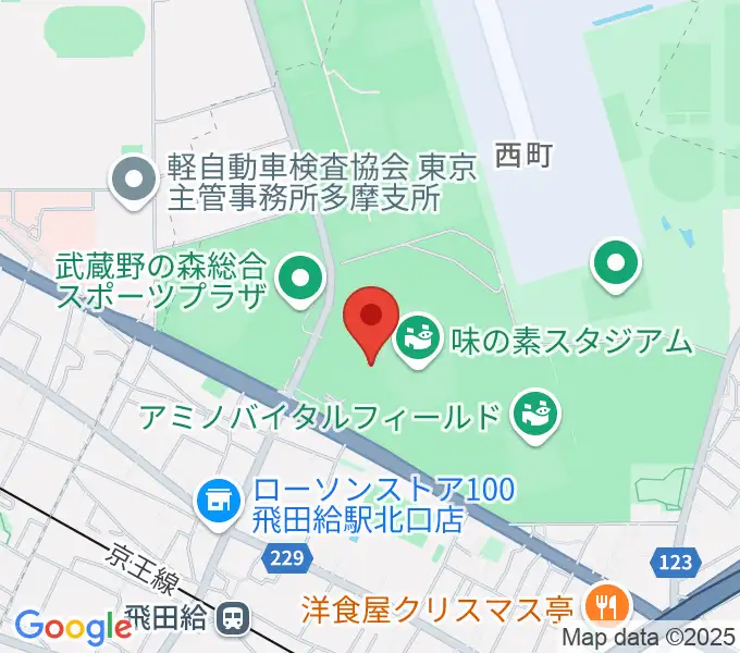 味の素スタジアムの地図