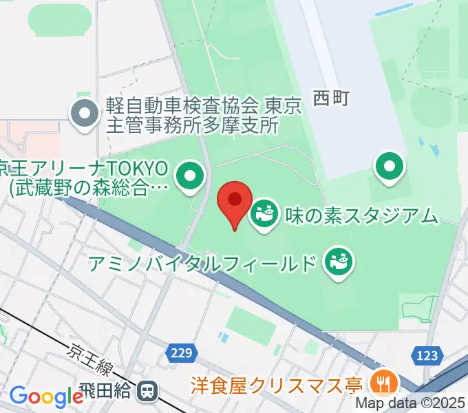 味の素スタジアムの地図