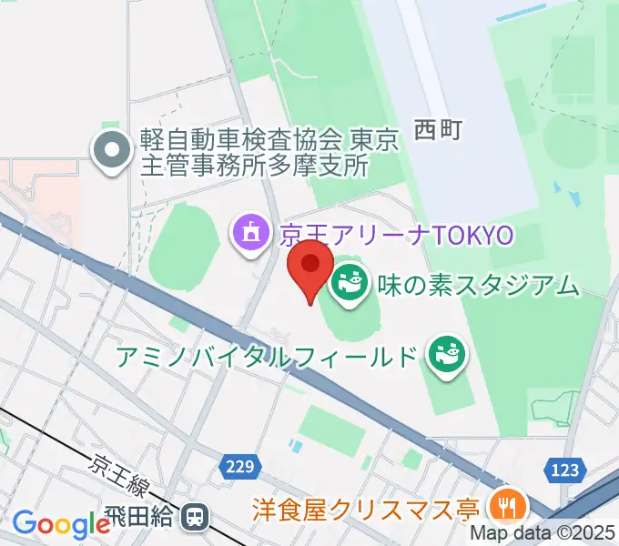 味の素スタジアムの地図