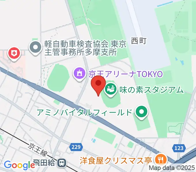 味の素スタジアムの地図