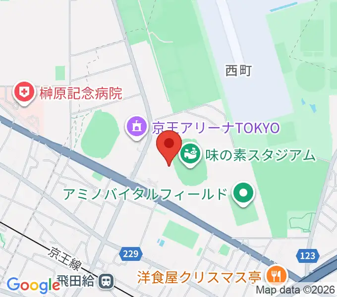 味の素スタジアムの地図