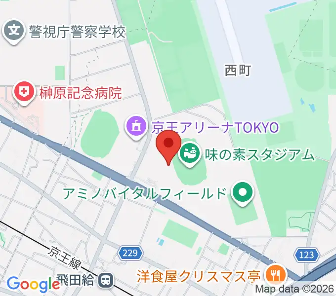 味の素スタジアムの地図