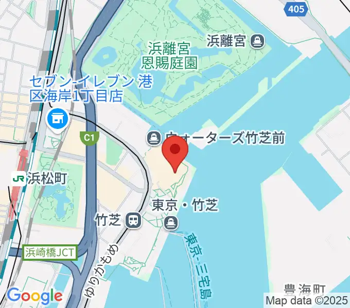 ニューピアホールの地図