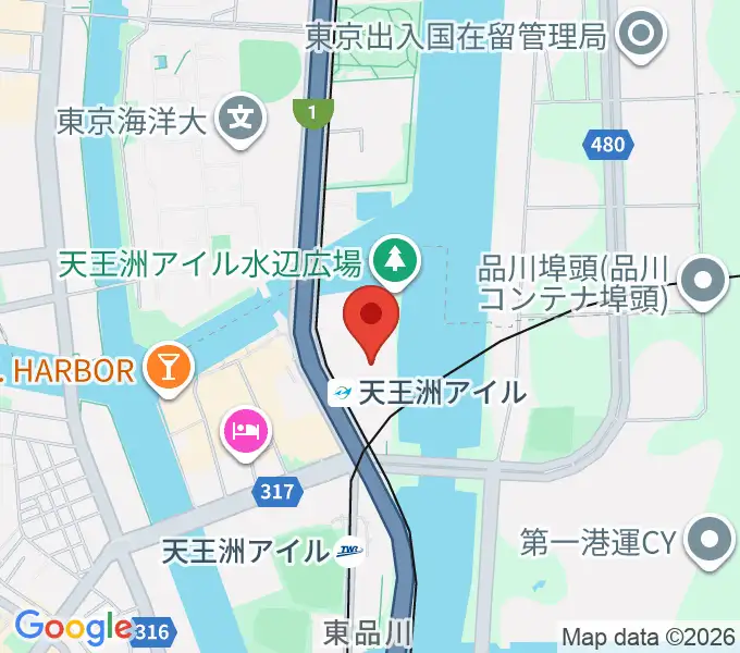 天王洲 銀河劇場の地図