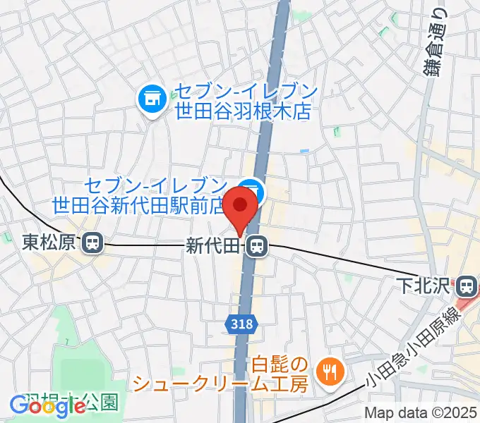 新代田FEVERの地図