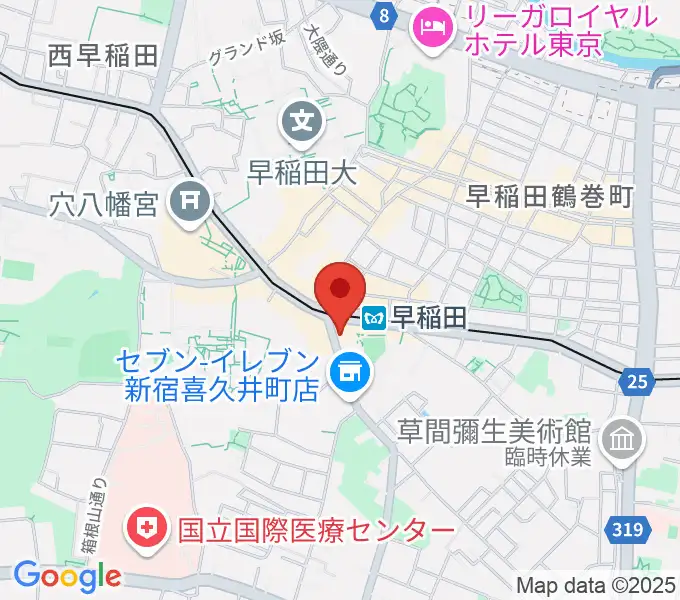 早稲田ZONE-Bの地図