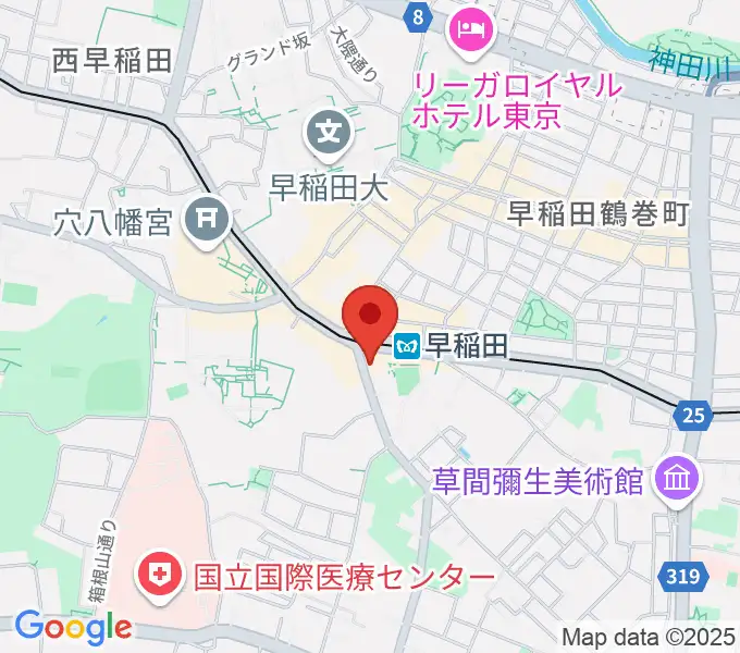 早稲田ZONE-Bの地図