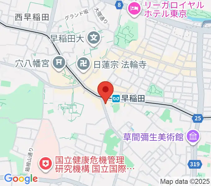 早稲田ZONE-Bの地図