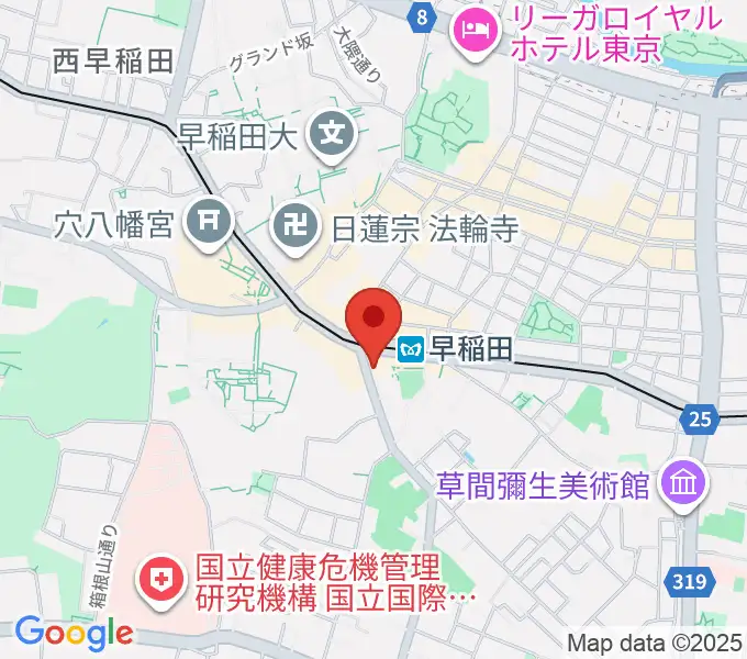 早稲田ZONE-Bの地図