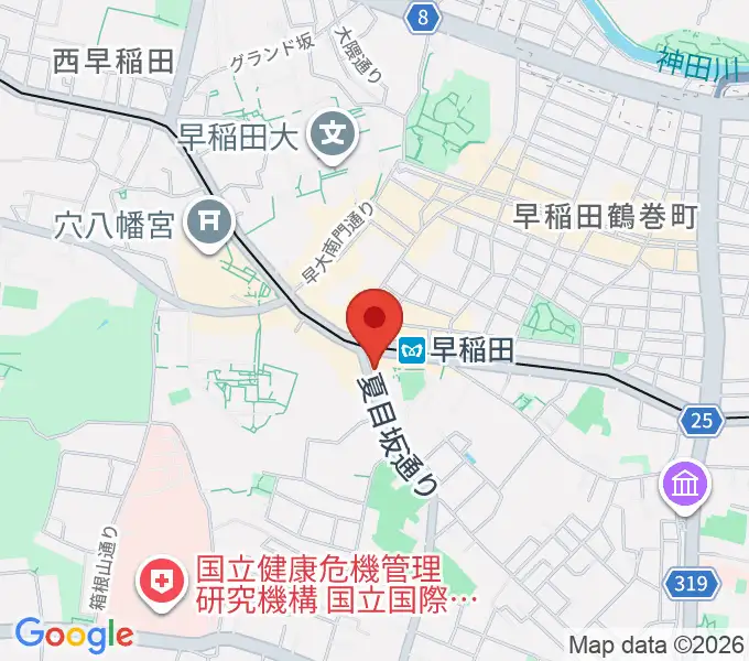 早稲田ZONE-Bの地図