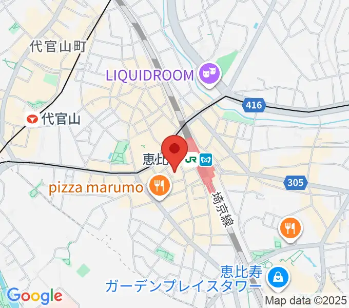 恵比寿JAN KEN PONの地図