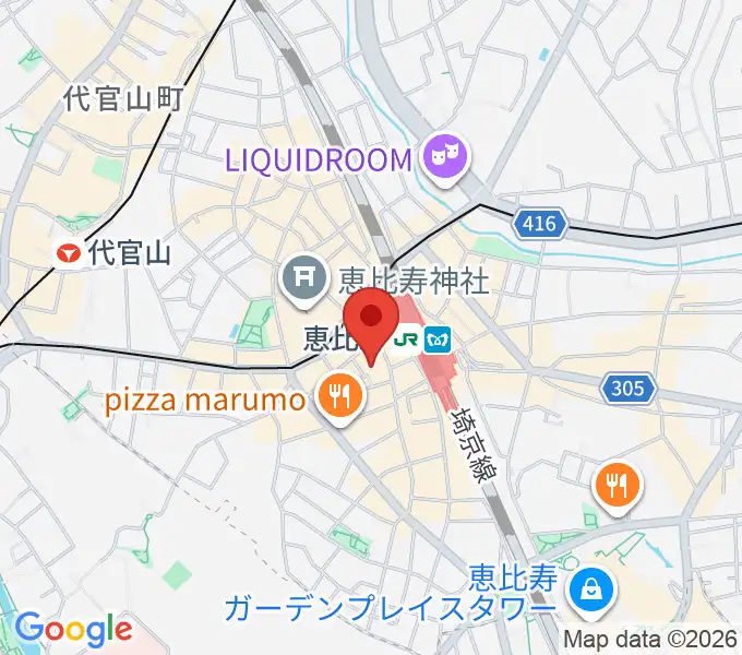 恵比寿JAN KEN PONの地図