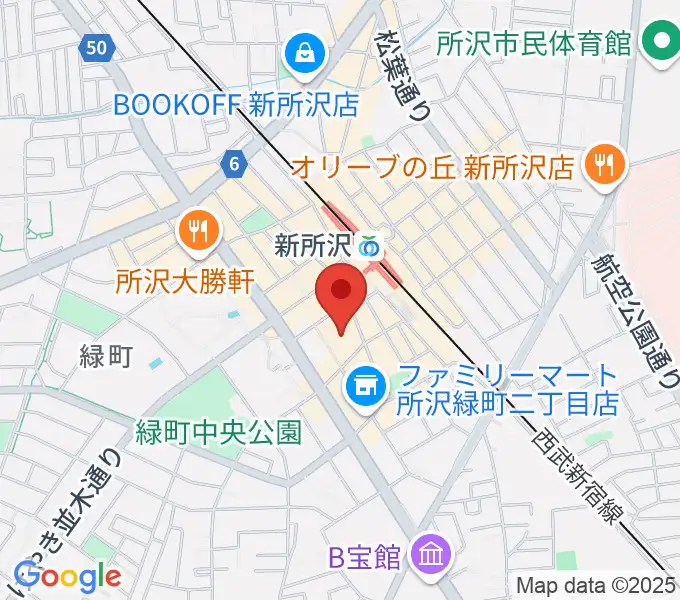 島村楽器 新所沢パルコ店の地図