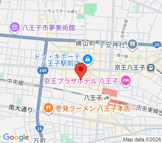 八王子papaBeatの地図