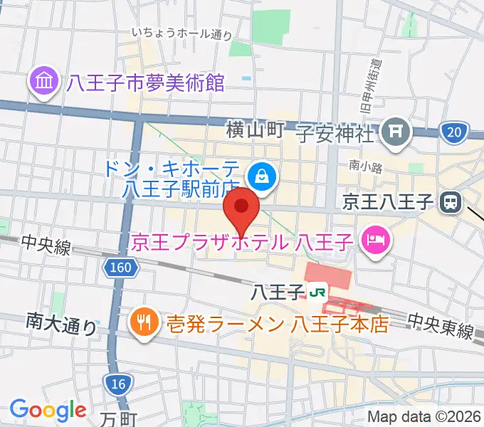 八王子papaBeatの地図