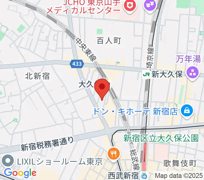 大久保バンプシティーの地図