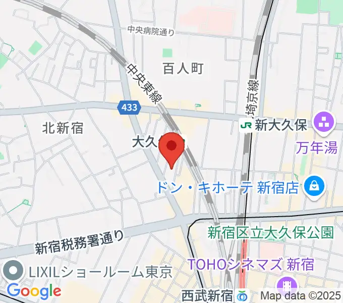 大久保バンプシティーの地図