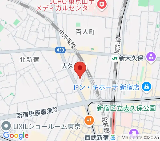 大久保バンプシティーの地図