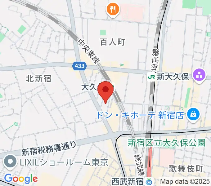 大久保バンプシティーの地図
