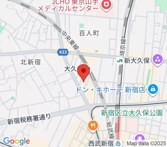 大久保バンプシティーの地図