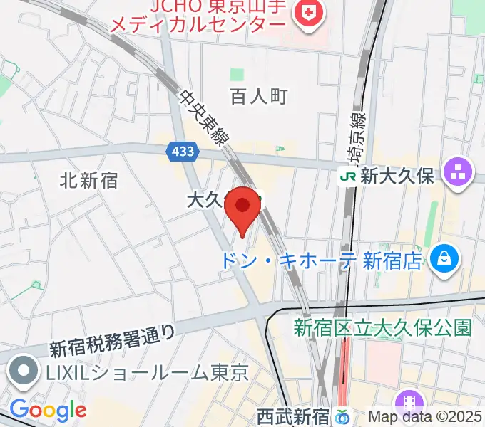 大久保バンプシティーの地図
