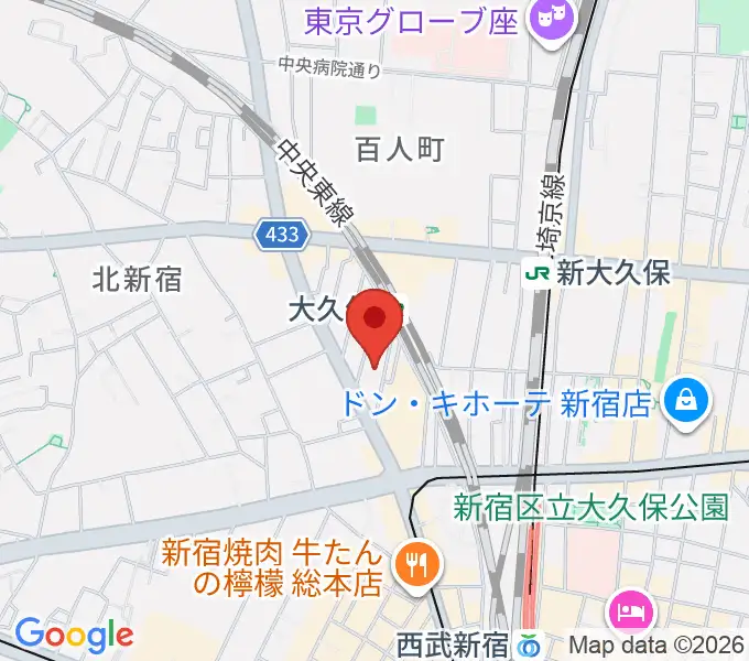 大久保バンプシティーの地図