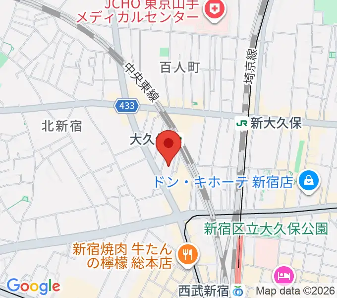 大久保バンプシティーの地図