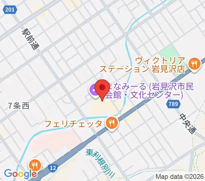 まなみーる 岩見沢市民会館・文化センターの地図
