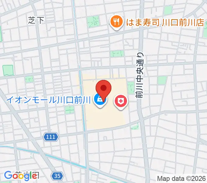 島村楽器イオンモール川口前川店の地図