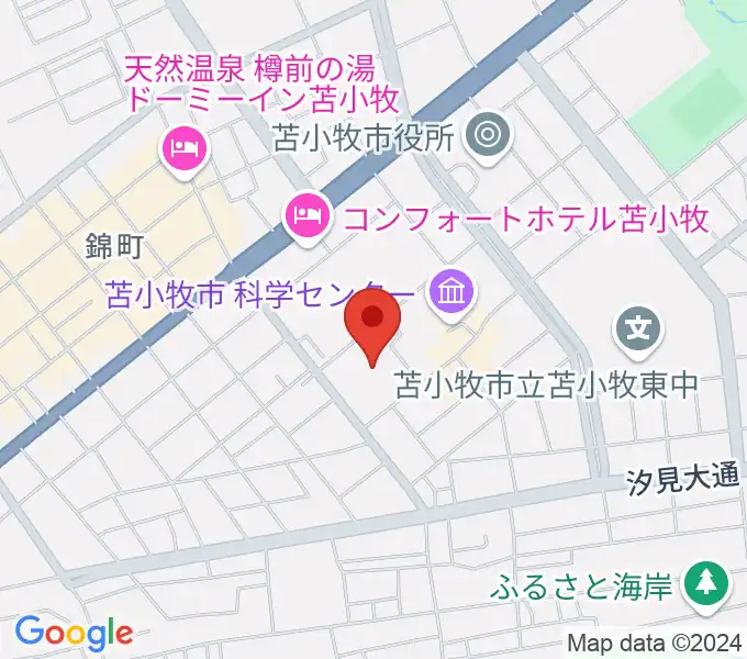 苫小牧市民会館の地図