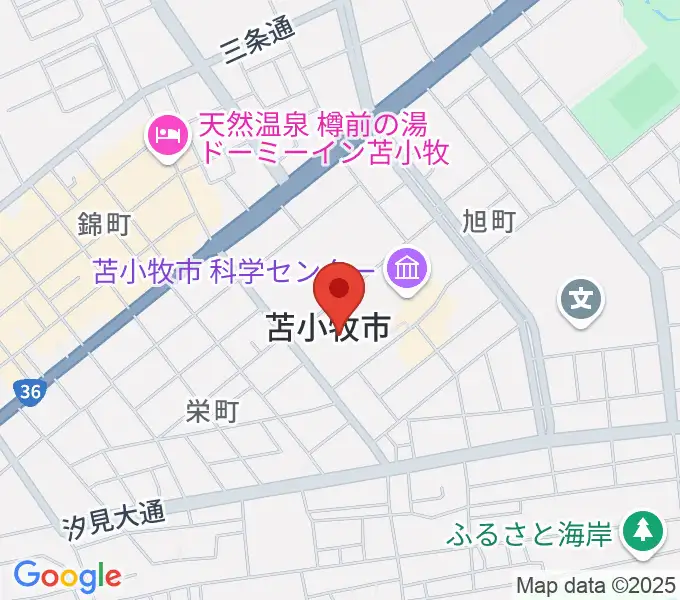 苫小牧市民会館の地図