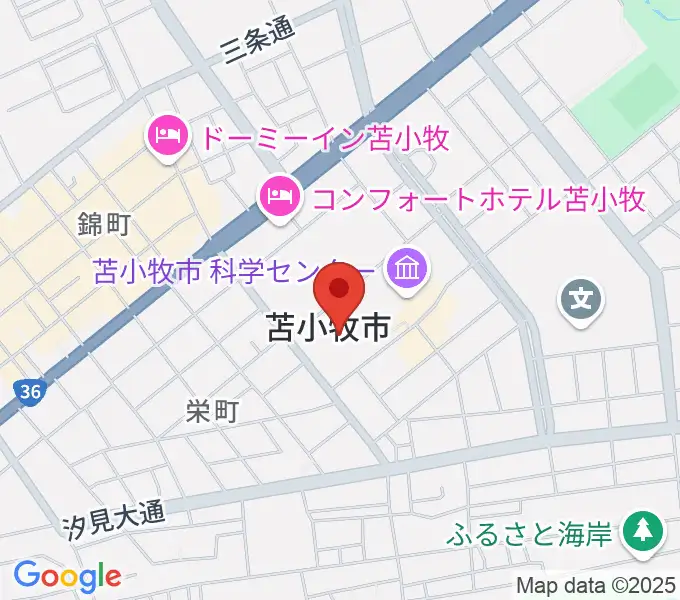 苫小牧市民会館の地図