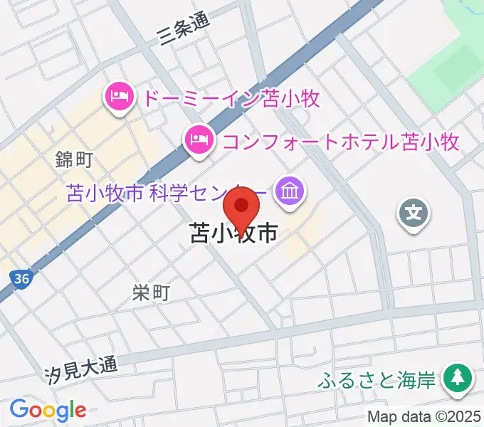 苫小牧市民会館の地図