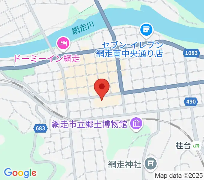 網走市民会館の地図