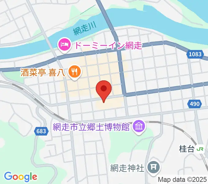 網走市民会館の地図