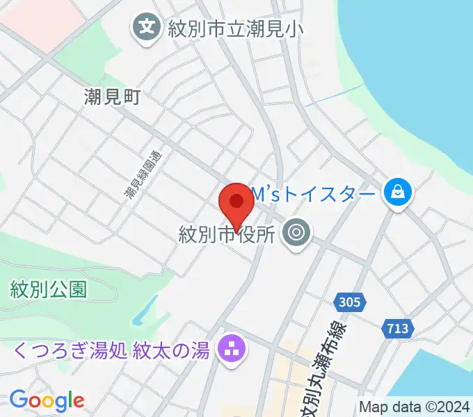 紋別市民会館の地図