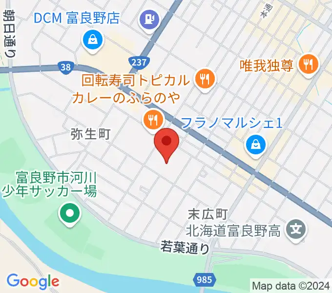 富良野文化会館サンエーホールの地図