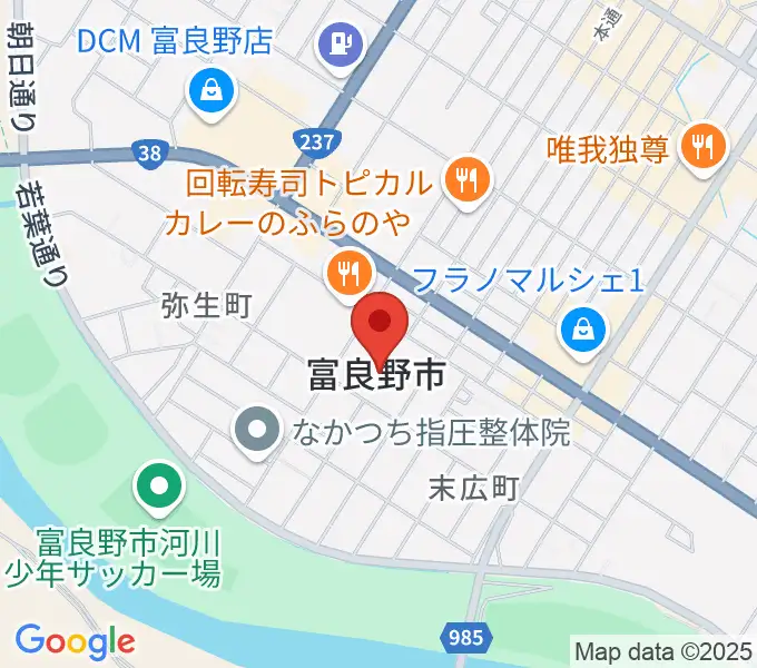 富良野文化会館サンエーホールの地図