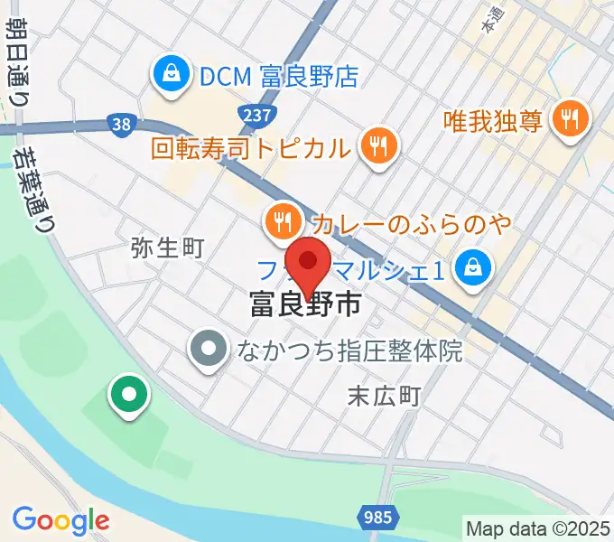富良野文化会館サンエーホールの地図