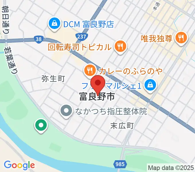 富良野文化会館サンエーホールの地図