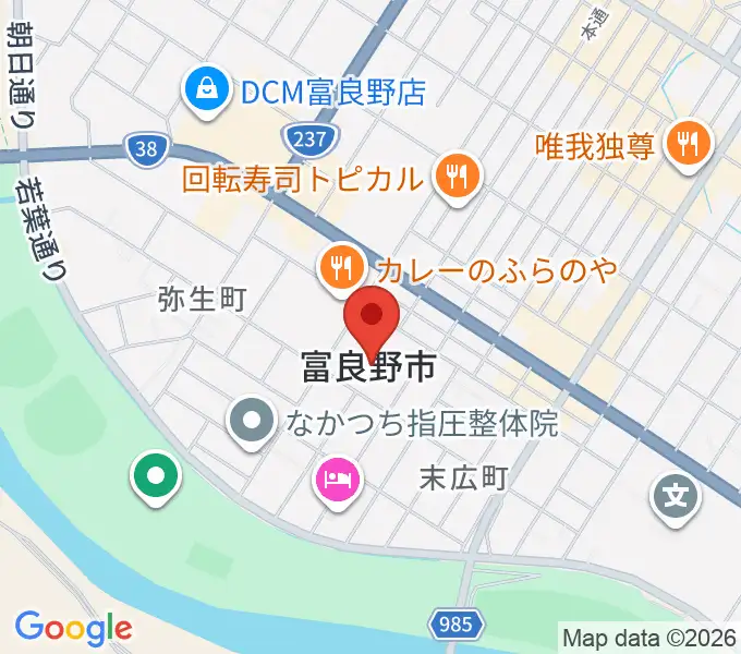 富良野文化会館サンエーホールの地図