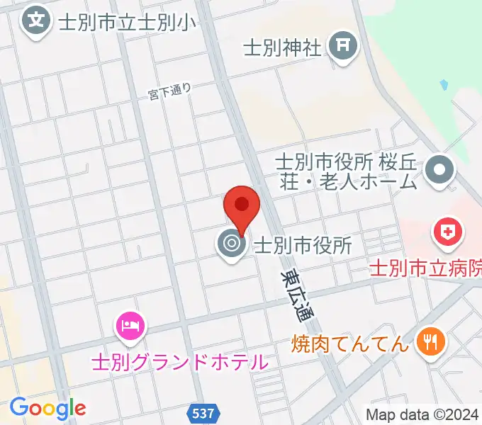 士別市民文化センターの地図