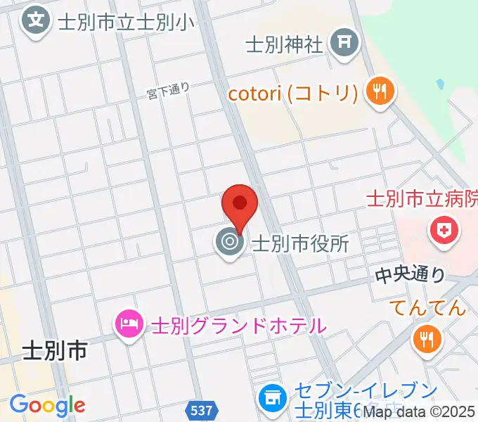 士別市民文化センターの地図