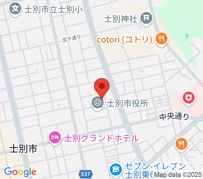 士別市民文化センターの地図