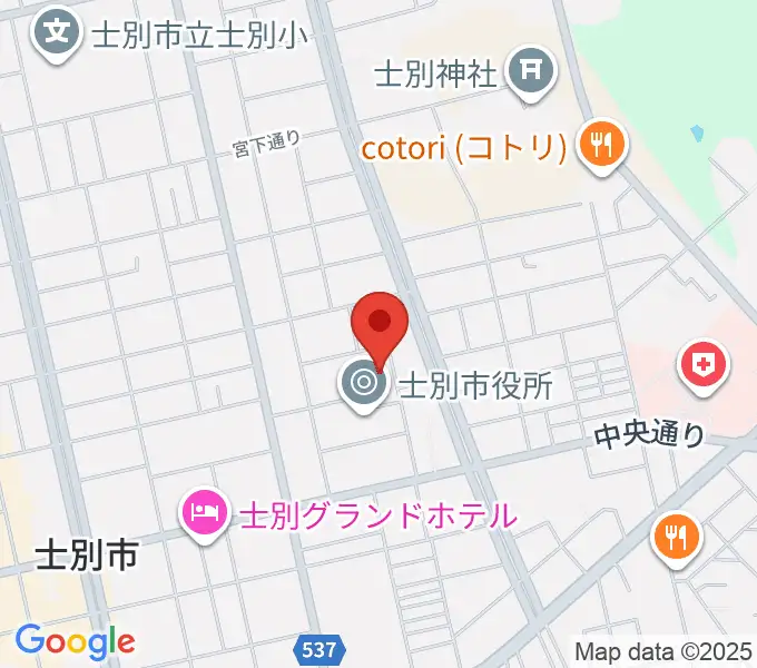 士別市民文化センターの地図
