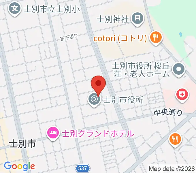 士別市民文化センターの地図